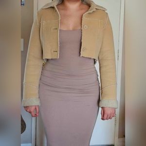 Sherpa Coat Crop Top